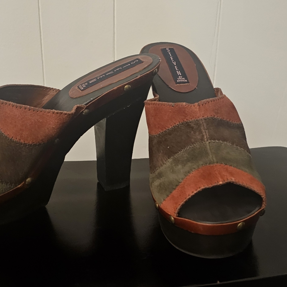 Steven Multicolor Suede Open-Toe Mules 10 - Picture 2 of 10